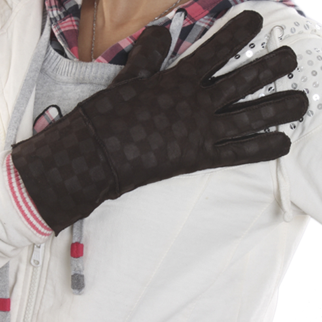 "cady-s" Genuine leather gloves outdoor women's genuine leather gloves fur one piece women's gloves