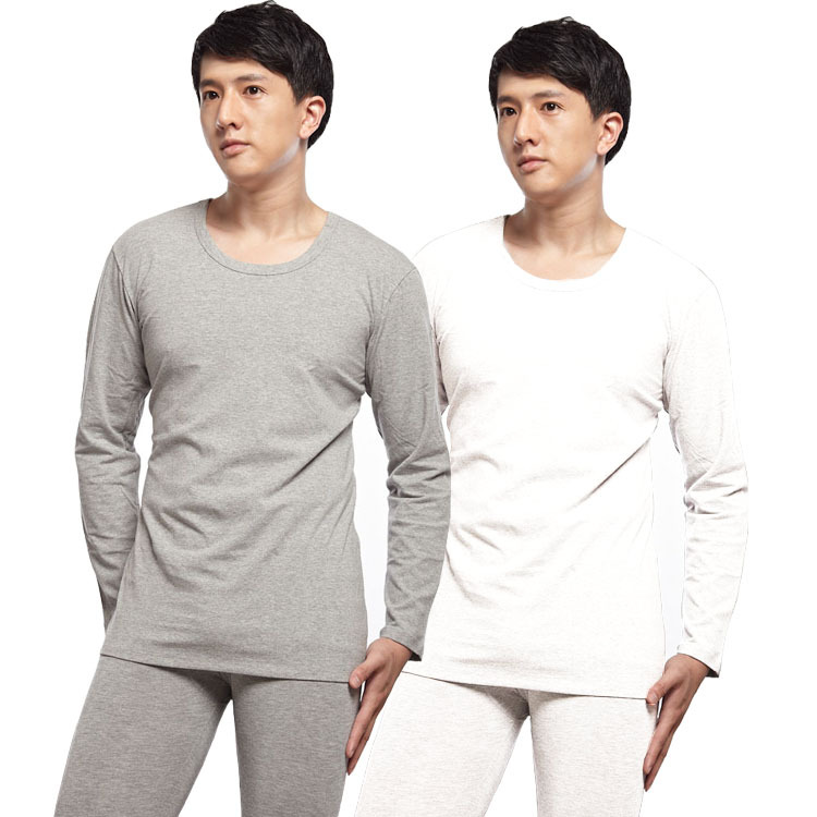 CailvKelan Cailv Kelan  cailvkelan male thermal underwear 100% cotton o-neck thermal clothing pants single