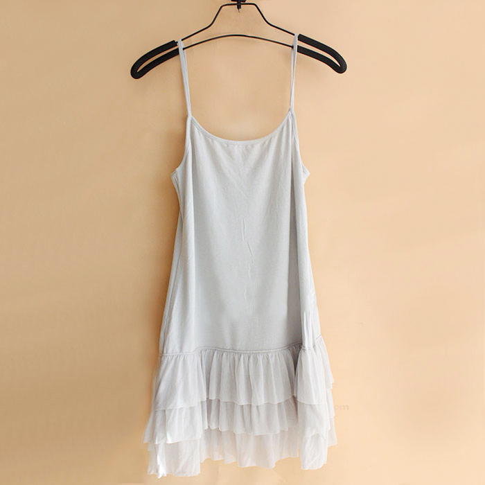 Cake suspender skirt chiffon basic medium-long spaghetti strap vest