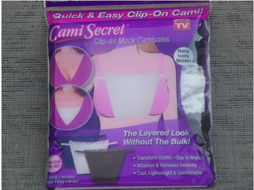 Cami Secret Clip On Mock Camisoles Black Beige White  Camisecret Lace ,1pack=3pcs,