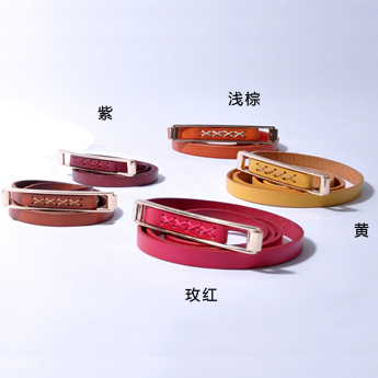 Candy color brief vintage first layer of cowhide women's strap small fresh women's genuine leather belt