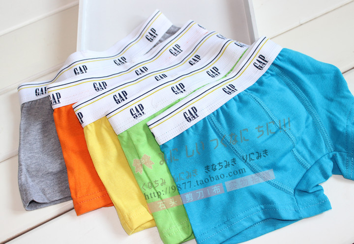 Candy color child panties baby shorts trunk male child boxer shorts solid color lycra cotton