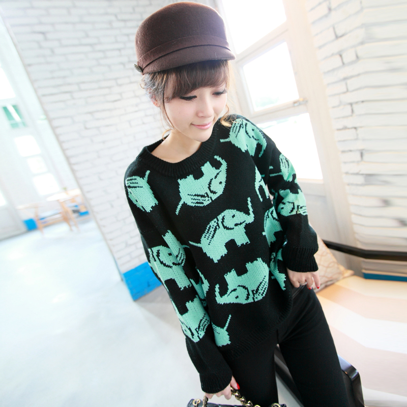 Candy color chromophous cartoon pullover sweater female h2407