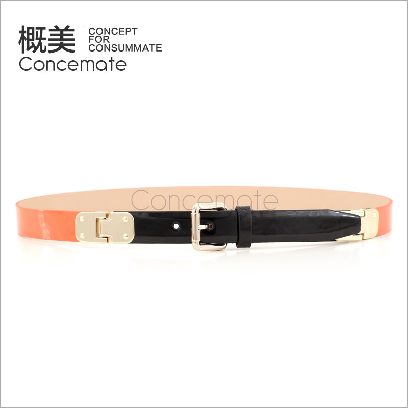 Candy color japanned leather strap fashion color block women's thin belt fashion accessories waist decoration c778