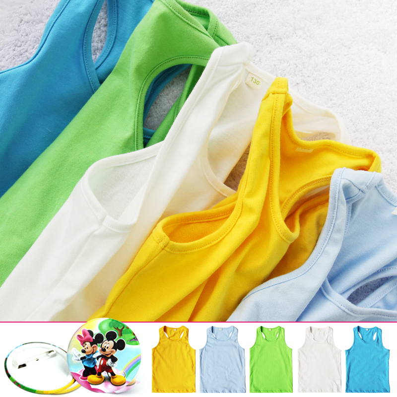 Candy color summer child cotton 100% vesseled vest baby sleeveless T-shirt male girls clothing