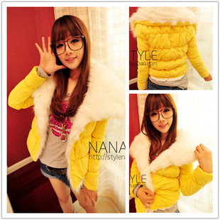 Candy color wadded jacket creamy cotton-padded jacket w1303