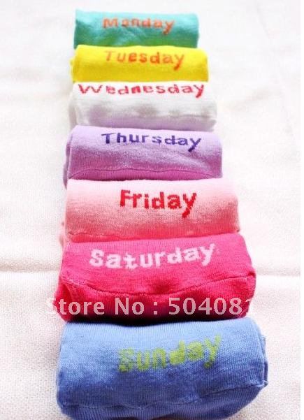 candy colors Week sox 7 days pure color female male sox ship boat socks For Men & Women Cotton Week Design Gift adults socks