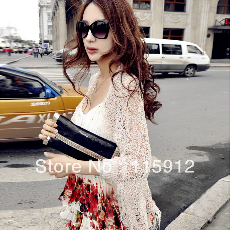 Cardigan cutout female sweater cape outerwear summer air conditioning crotch shirt sun protection clothing