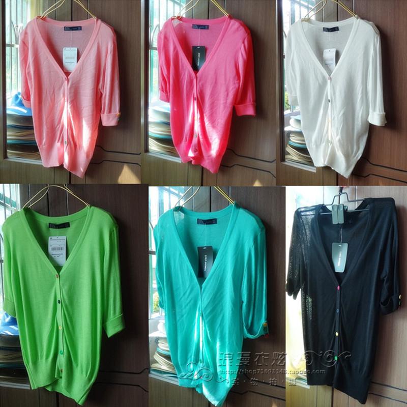 Cardigan female half sleeve thin sweater cape shirt small short jacket air conditioning shirt sun protection clothing