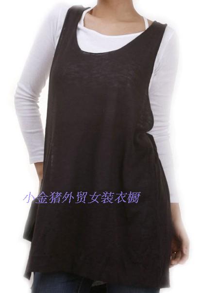 Cardigan vest slim long design plus size vest pullover cutout plus size