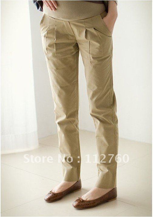 Career casual maternity pants 2012 fashion pregnant wear womens pants casual trousers Black&Khaki S M L XL Retail&Wholesale