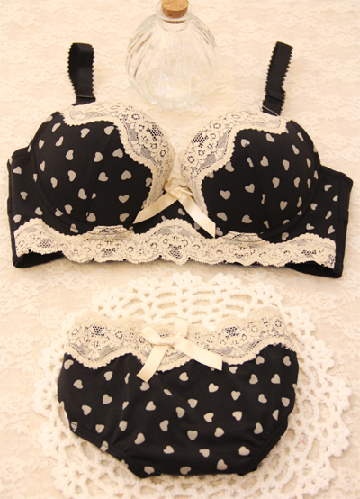 Careful lace 3 breasted women's adjustable push up underwear bra set 3301 !