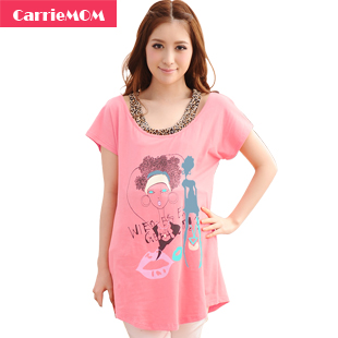 Carriemom maternity clothing spring and summer fashion maternity top maternity t-shirt faux two piece