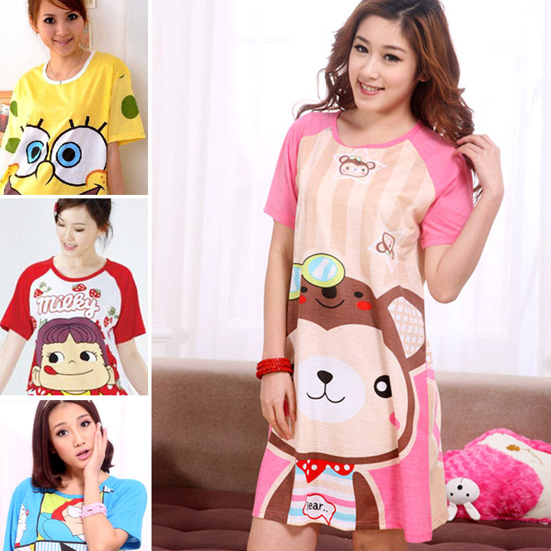 Cartoon 2012 female short-sleeve nightgown sleep set lounge 0562 Drop/Free Shipping