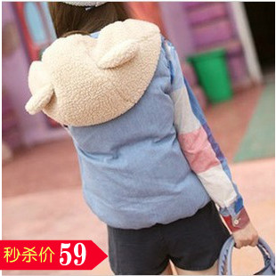 Cartoon bear with a hood cotton vest thermal cotton vest wadded jacket vest xh1-w13