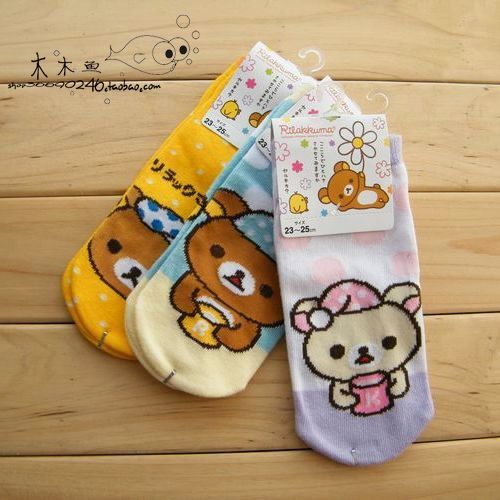 Cartoon easily bear summer socks female sock slippers 10 double