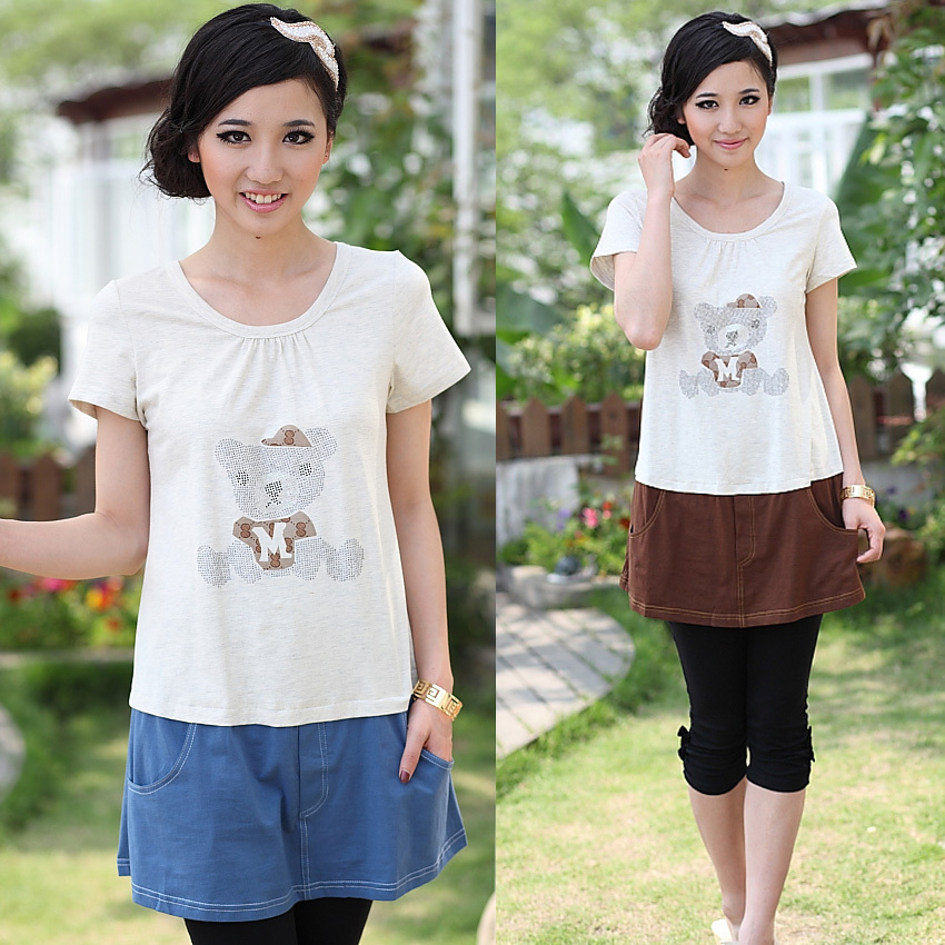 Cartoon medium-long maternity t-shirt ds020616