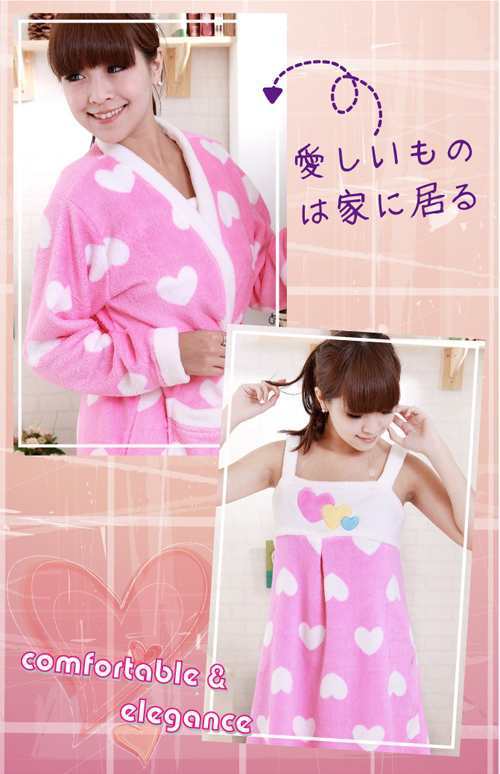 Cartoon rabbit coral fleece robe nightgown twinset lounge