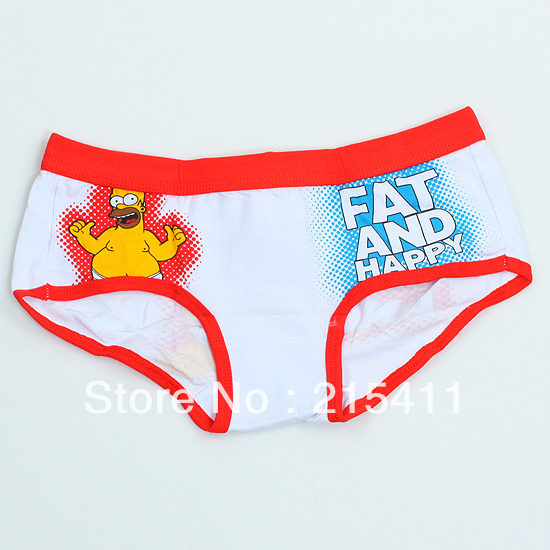 CARTOON SIMPSONS,FAT AND HAPPY SHORTS PANTIES PANT LINGERIE WOMEN COTTON UNDERWEAR