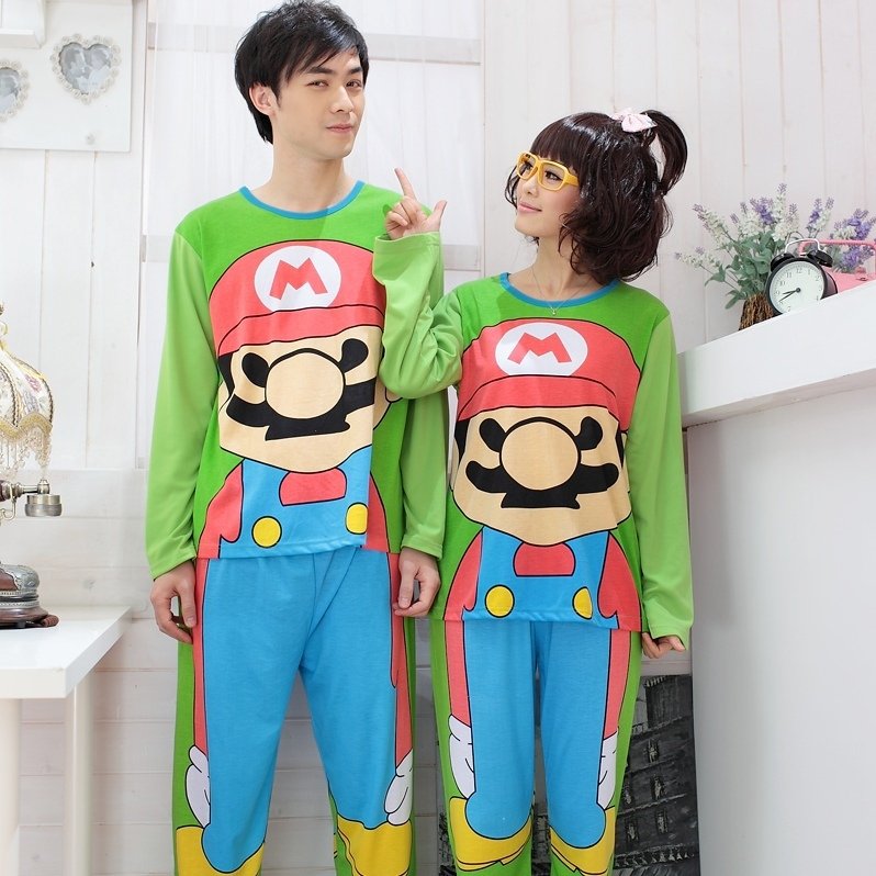 Cartoon sleepwear long-sleeve lovers sleepwear spring men and women sleepwear casual lounge