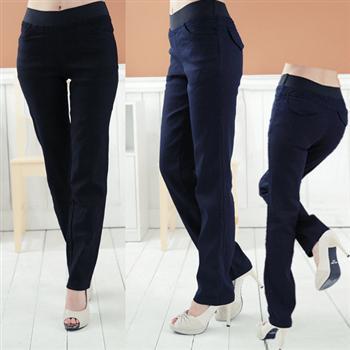 Casual elastic slim pencil pants jeans plus size women's trousers