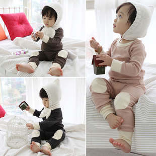 Casual Infant's Home Clothes Solid Color Underwear Soft Cotton Kids' Suit Full Sleee T-Shirt + Patchwork Pants Comfort Clothing