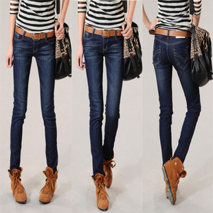 Casual skinny pants pencil pants jeans female trousers autumn thin tight-fitting 2012 plus size