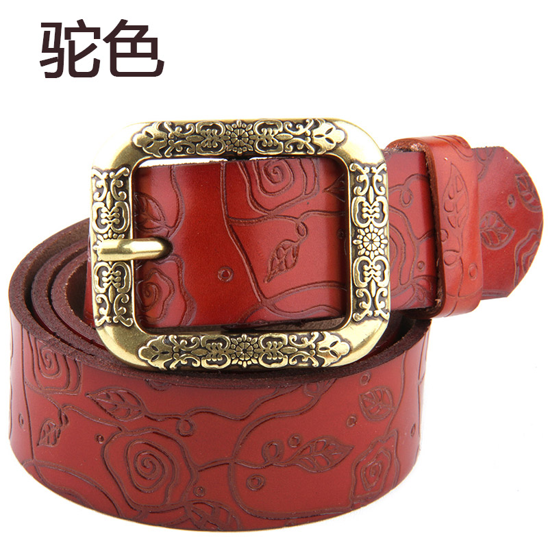 Casual strap women's genuine leather all-match wide belt cowhide women's Women vintage fashion