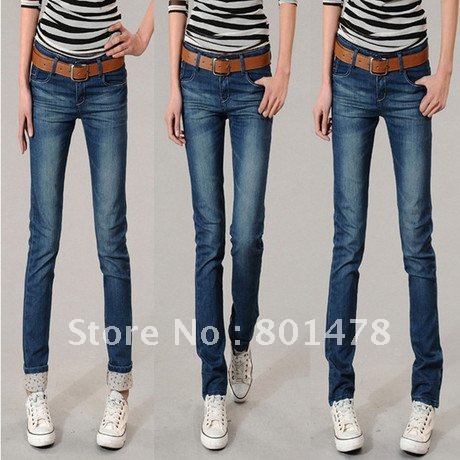 Casual wearing white two ways pencil jeans female trousers blue spring and autumn 6620