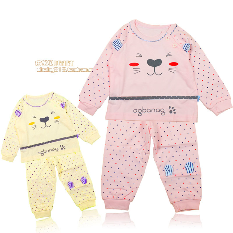 Cat 3 - 6 - 12 months old baby clothes baby underwear set 100% cotton long johns long johns set infant autumn