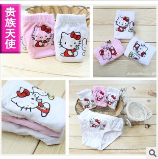 Cat  cartoon cotton girls Briefs          309