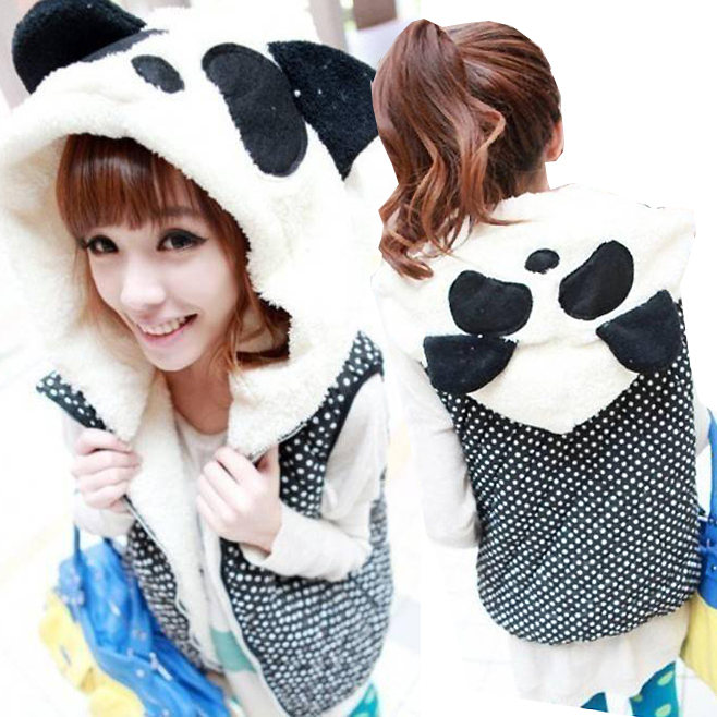 Cat with a hood polka dot vest 11951 free shipping