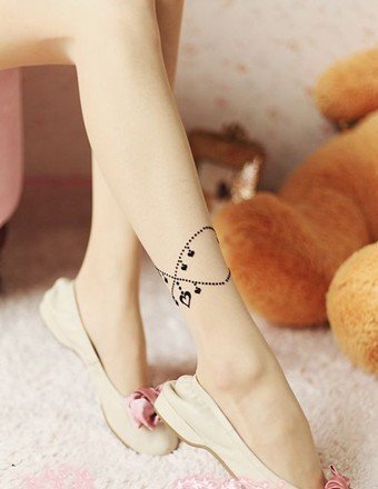 Catgirli socks pantyhose core-spun yarn of ultra-thin tattoo silk stockings1209012