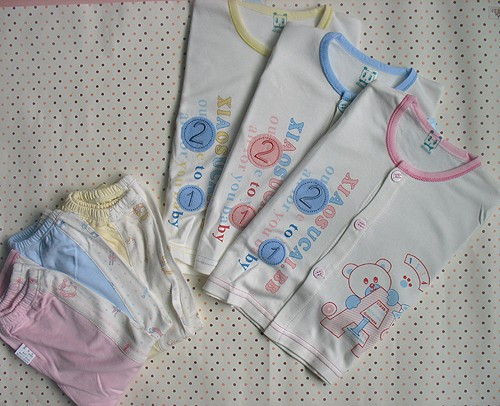 Cattle baby long johns long johns set bamboo fibre underwear set child cotton sweater cardigan