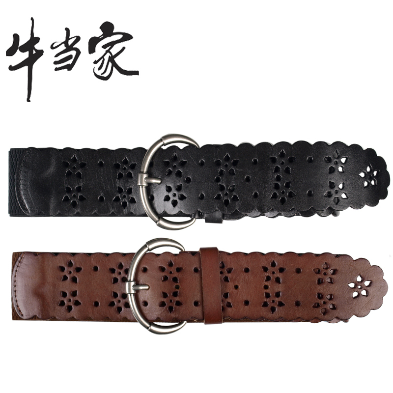 Cattle cummerbund first layer of cowhide wide cummerbund cowhide cutout cowhide female strap genuine leather belt np803