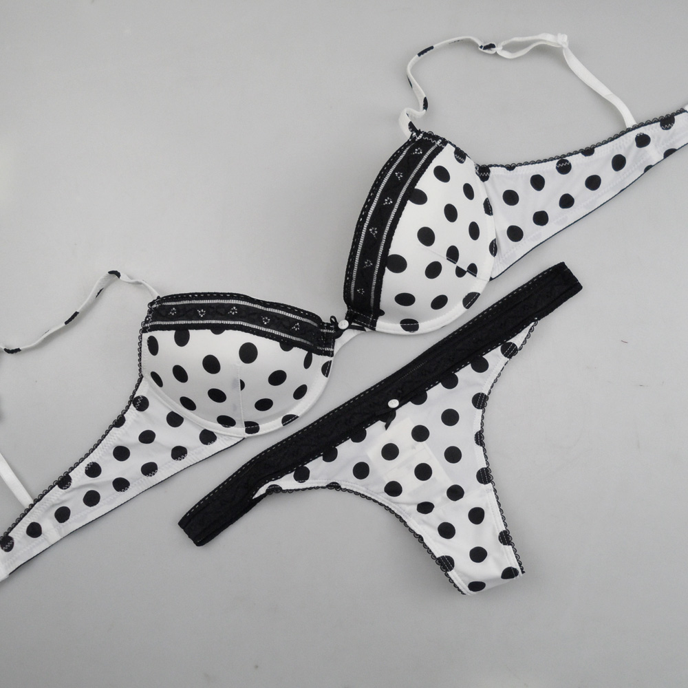 Cattle hm classic black and white dot cup size bra set underwear bra