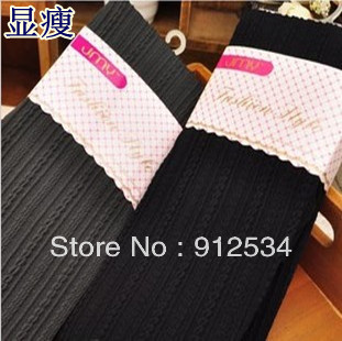 Cattle jmy velvet pantyhose three-dimensional twisted vertical stripe legging socks