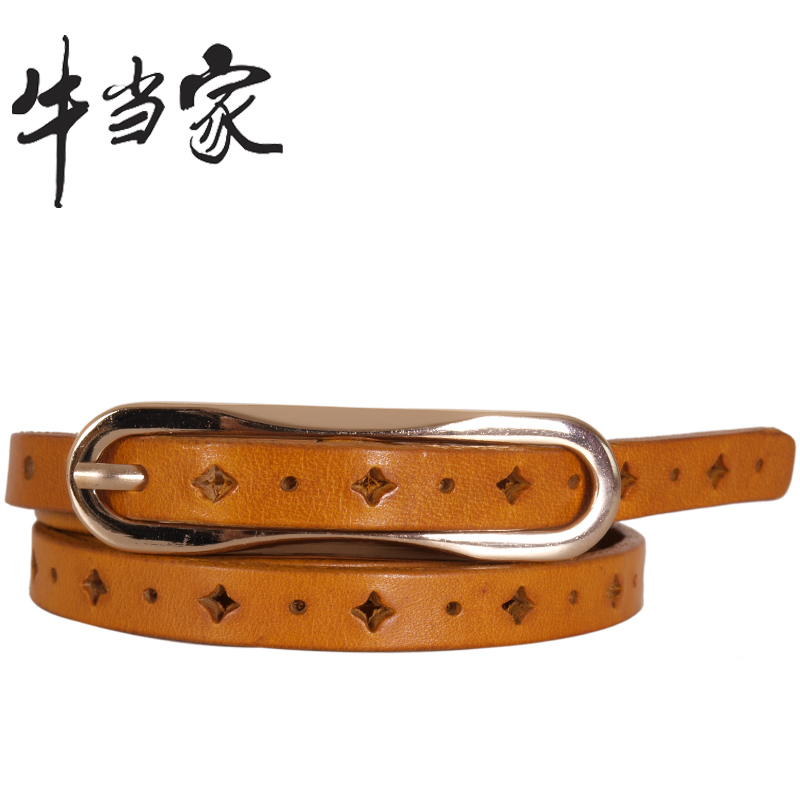 Cattle women's belt fashion strap Women genuine leather thin belt female all-match belt female 751