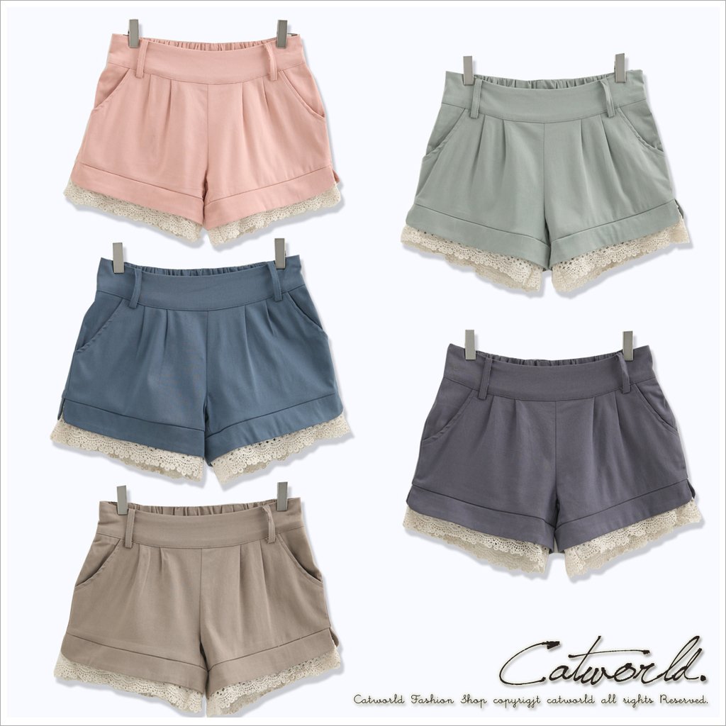 CATWORLD 2012 spring 14000538 sweetheart side vent border shorts