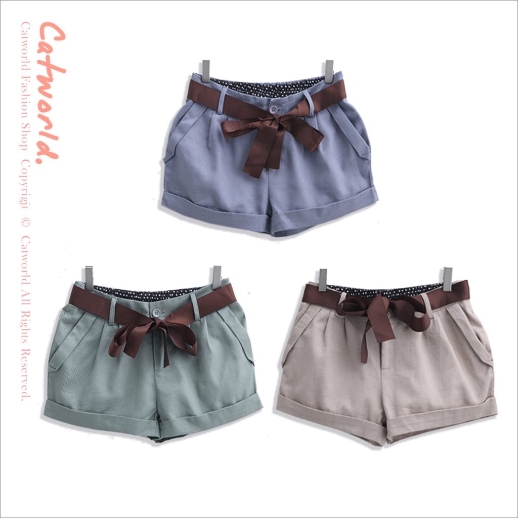 CATWORLD spring 14000392 ribbon shorts