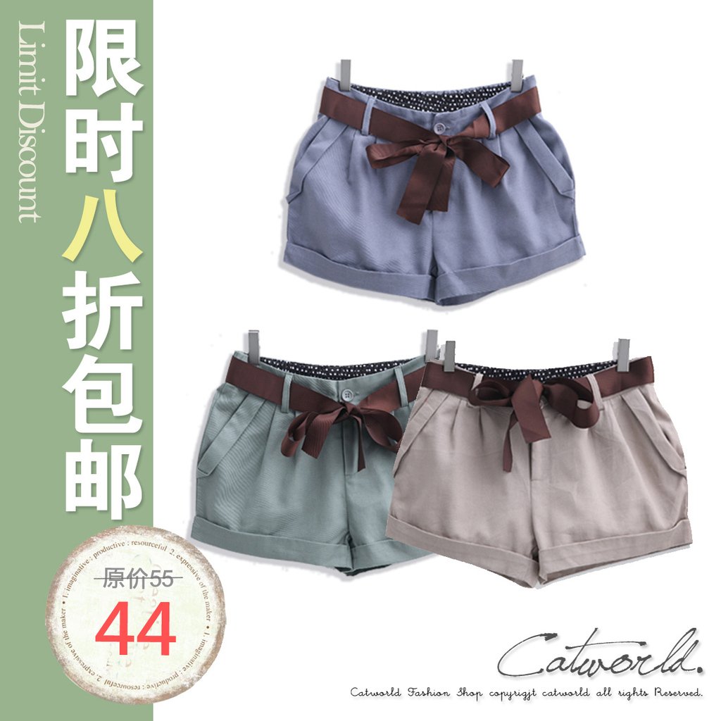 CATWORLD spring 14000392 ribbon shorts