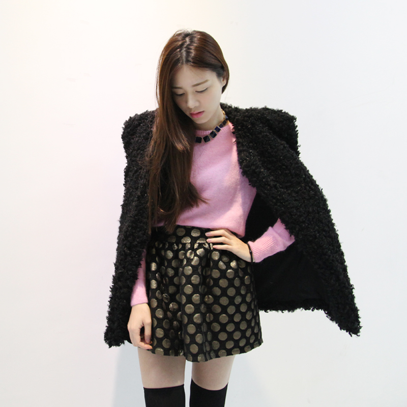 Cbomb gorgeous plush three-dimensional circle thickening thermal vest outerwear female w217