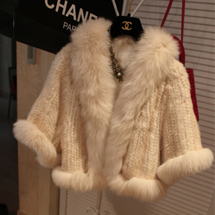 Cc high quality mink pearl fox fur coat d02