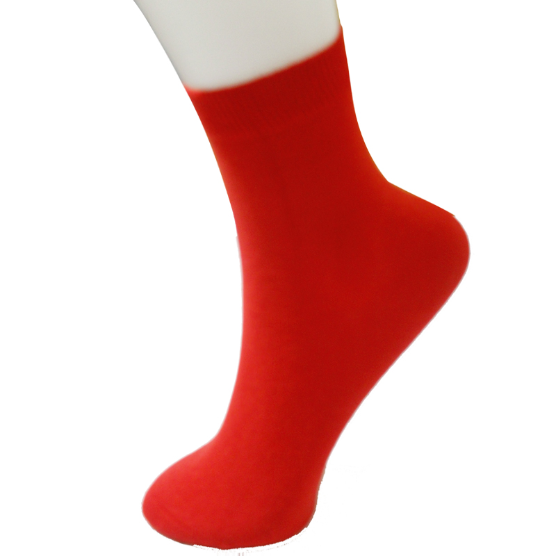 Ceremonized LANGSHA red solid color cotton breathable sweat absorbing women's socks sock