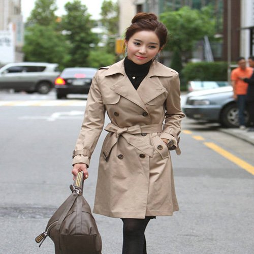 [Cerlony]Free Shipping Trench Women Double Breasted Womens Long Trench Coat Casual Coat Elegant OverCoat Windbreaker Trench03