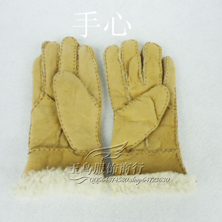 Charm fur wool sheep shearing leather real fur toe male women's goat gloves