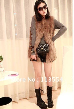 Cheap faux fur Free shipping Lady Fashion fur vest/coat Style Newest In Stock Hot selling