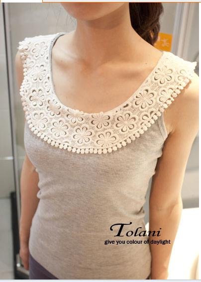 Cheap Jewelry  Pure color  tank top  crochet cheap sleeveless t-shirt   bottoming vest spring/autumn  vest B14.3