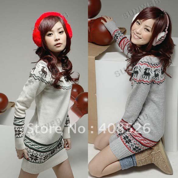 cheap woolen round collar knitwear,weave sweater, women clothes, christmas costumes,free shipping 3445