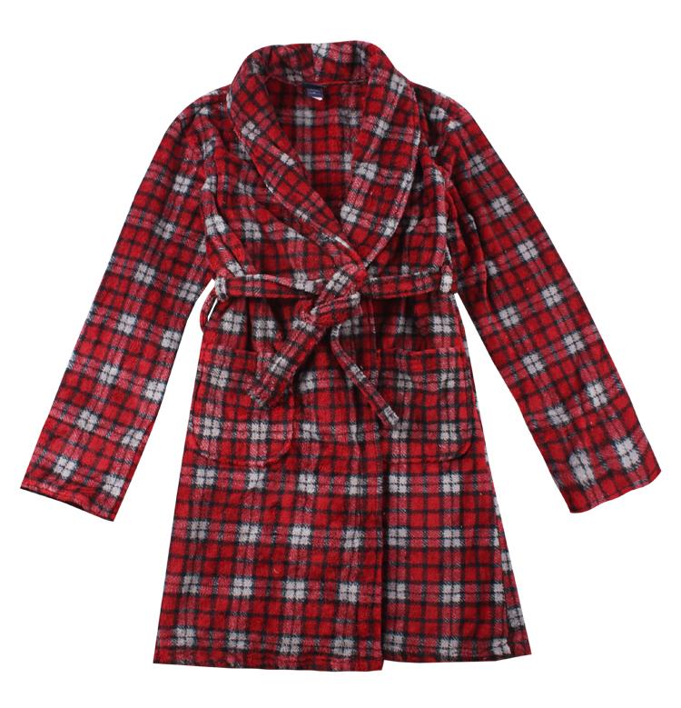 Cherokee plaid coral fleece robe bathrobes sleepwear